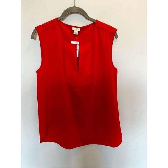 J Crew size 6 red blouse new with tags - Picture 1 of 3